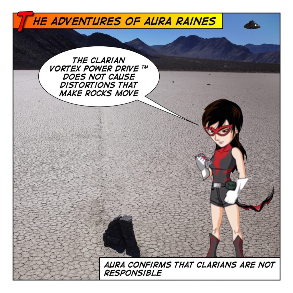 Aura Raines investigates moving rocks in Death Vallem