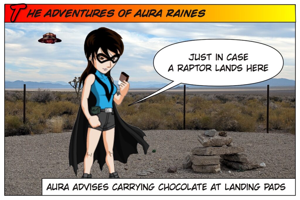 Aura Raines at a UFO Landing Pas